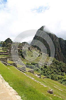 View of Mountainside of Machu Picchu