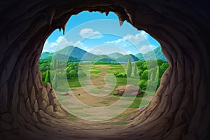 View at the mouth of the cave.