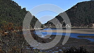 View of the mouth of the Nansa river in the Ria de Tina minor in Cantabria