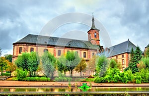 View of Moyenmoutier Abbey in the Vosges Department - France
