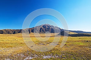 View of Mt. Eboshi-dake at Autumn in Aso