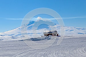 View of Mt. Erebus in Antarctica photo