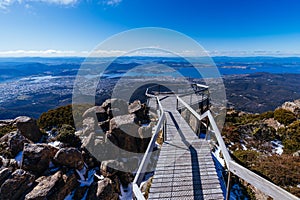 View from Mt Wellington over Hobart Tasmania Australia