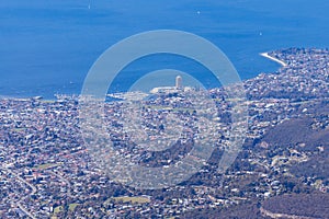 View from Mt Wellington over Hobart Tasmania Australia