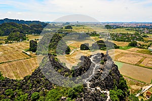 View from Mua Cave mountain in Ninh Binh Tam Coc