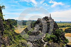 View from Mua Cave mountain in Ninh Binh Tam Coc photo