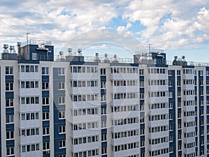 view of multi-apartment multi-storey residential building, panel monolithic new building, renovation, new residential areas