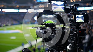 A view of the multiple camera angles set up around the stadium capturing every moment of the game for viewers at home