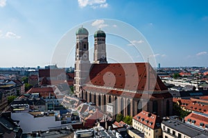 View of Munich city and Frauenkirche Munich cathedral photo