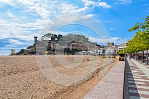 View of the Muralla de la Villa Vieja in Tossa, Spain photo