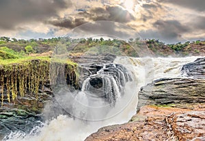 View of Murchison Falls on the Victoria Nile river National Park