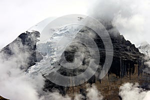View from Murren on the Swiss mountain Grosshorn