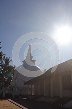 View of the Muthiyanganaya Temple, Badulla, Sri Lanka in the sunny morning.