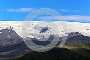 View of the Mýrdalsjökull glacier-Katla volcano, Iceland