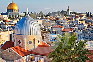 View on n rooftops of Old City of Jerusalem