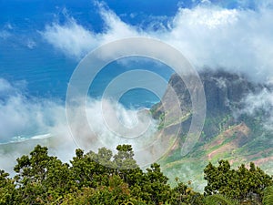 The view of Na Pali coast in Kauai