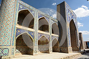 View of Nadir Divan Begi madrasah. Bukhara. Uzbekistan