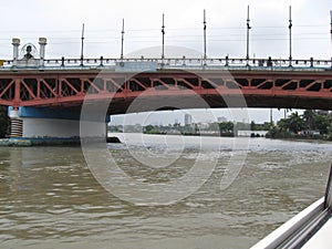 View of the Nagtahan bridge over the Pasig river, Manila, Philippines