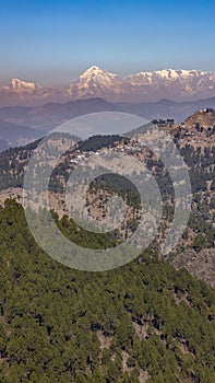 A view of the Nanda Devi peak on the Himalayan range