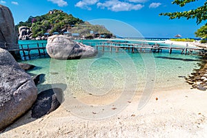 View of Nang Yuan island of Koh Tao island Thailand