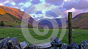 View of Nant Ffrancon Pass at Snowdonia National Park,with mount Tryfan in background Gwynedd, Wales, United Kingdom