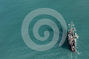 View of the Nao Victory sailing in the open sea