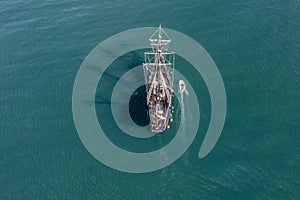 View of the Nao Victory sailing in the open sea