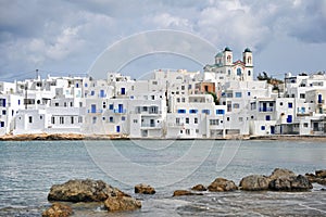 View of Naoussa old town on Paros island