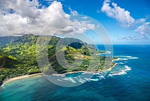 View on Napali Coast on Kauai island on Hawaii