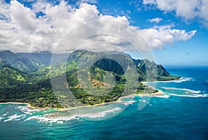 View on Napali Coast on Kauai island on Hawaii