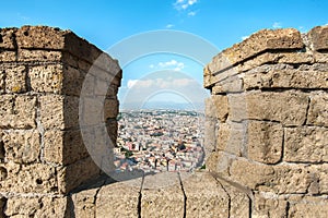 View of Naples from the battlements of Castel Sant`Elmo