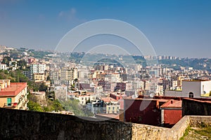 View of Naples city from the Pedamentina di San Martino photo