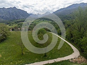 View on Naranjo de Bulnes or Picu Urriellu, limestone peak dating from Paleozoic Era, located in Macizo Central region of Picos