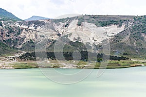 view of NarlÄ±gol Crater Lake in Cappadocia