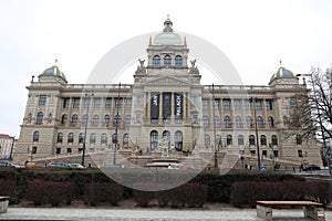 View of the Narodni muzeum. The National Museum. Prague, Czech Republic.