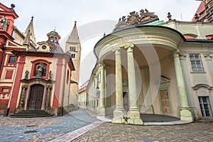 View of narrow Jirska Street in Prague Castle