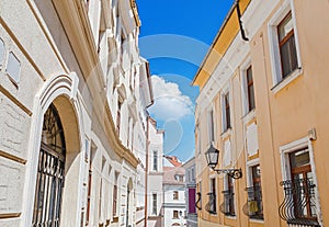 Street in the old city center in Europe