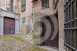 View of narrow streets in the old town of Toledo, Spain