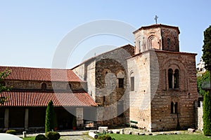 View of narthex of the Church of Saint Sophia. Ohrid. North Macedonia