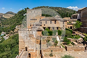 View of the Nasrid Palaces Palacios Nazaries in Alhambra, Gra photo