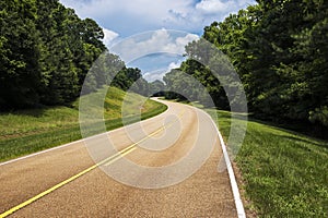 View of the Natchez Trace Parkway in Mississippi