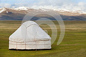 View of national asian yurt