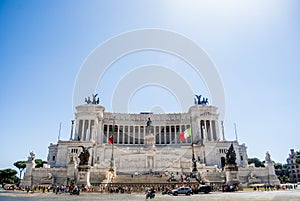 View of the national ,monument a Vittorio Emanuele II on the the Piazza Venezia