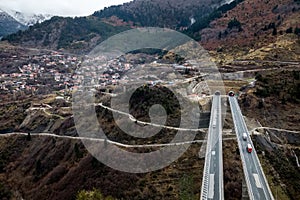 View of the national road Egnatia Odos as it appears from Mets