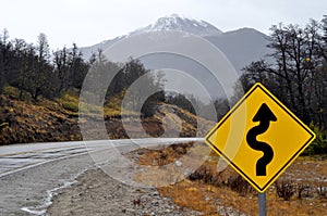 View of National Route 234 in Neuquen, Argentina