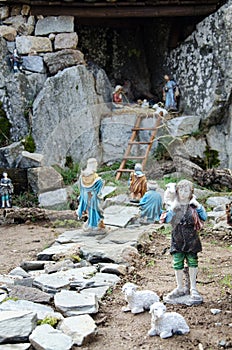 View of nativity scene, in Italian called Presepe