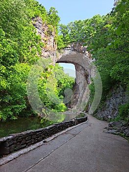 View of Natural Bridge in Virginia\'s Natural Bridge State Park. Natural attraction. Place of attraction for tourists