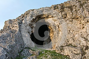 View at the natural cave entrance