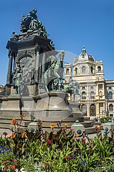 View of the Natural History Museum in Vienna, Austria