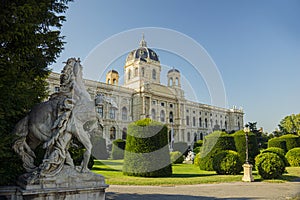 View of the Natural History Museum in Vienna, Austria